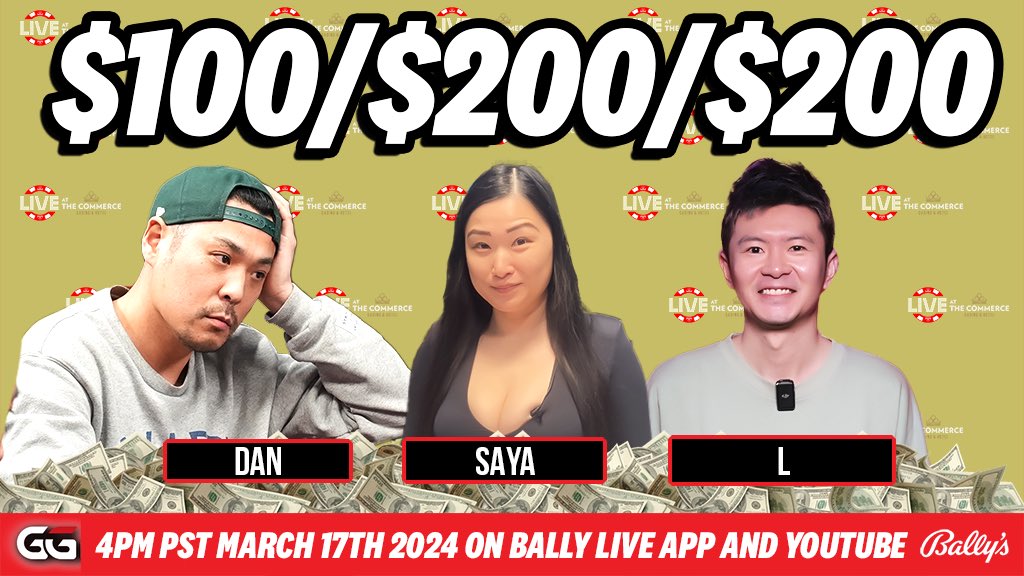 $40,000 MIN BUY!!!! $100/200/200 SUPER HIGH STAKES

THIS SUNDAY @sayaono13 MOST FEARED JOINS US ON LIVE AT THE @commercecasino

4pm pst, Lots of action and fun! tune in on YouTube and the #BallyLiveApp 

@ggpoker @maverickgaming @pokerorg 

#poker #live #livestream #ballylive
