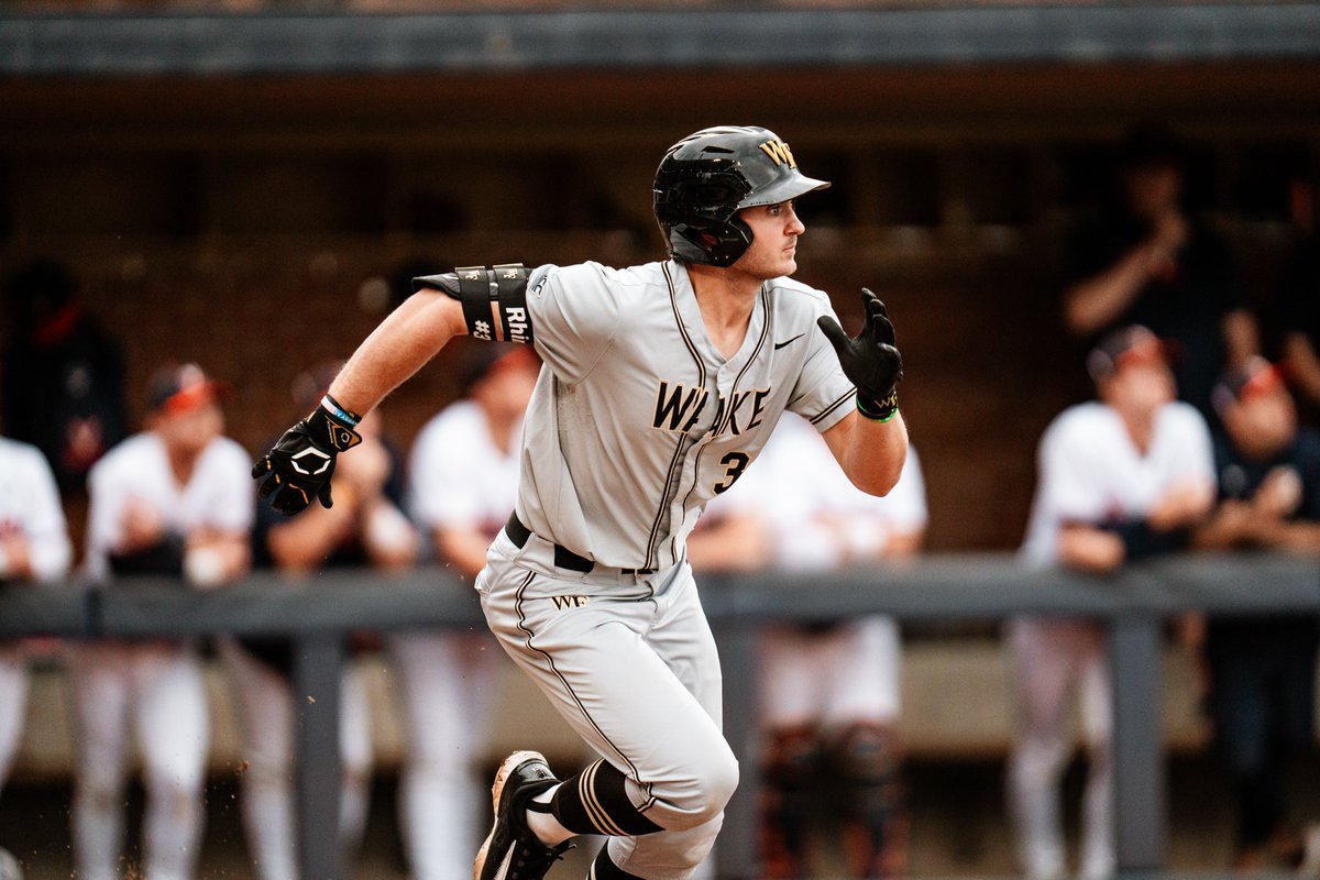 WakeBaseball's tweet photo. Rhino's red hot 🧯

He beats the shift to put Deacs on the corners. 

#MTFY | #GoDeacs 🎩 https://t.co/cAOkZ5b8sW