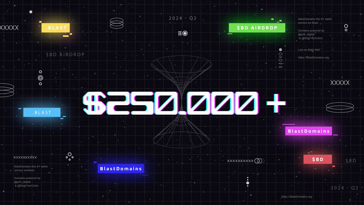 .blast domains || the #1 name service on Blast (@blastdomains) on Twitter photo <a href="/BlastDomains/">.blast domains || the #1 name service on Blast</a> Airdrop is coming closer!
A lot of details will be revealed in the upcoming weeks.
First teaser is about our airdrop, we are projecting to airdrop $250,000+ in $BD tokens for .blast domain holders!
Want a piece of this?
Head over to
blastdomains.org
Buy a <a href="/BlastDomains/">.blast domains || the #1 name service on Blast</a> Airdrop is coming closer!
A lot of details will be revealed in the upcoming weeks.
First teaser is about our airdrop, we are projecting to airdrop $250,000+ in $BD tokens for .blast domain holders!
Want a piece of this?
Head over to
blastdomains.org
Buy a