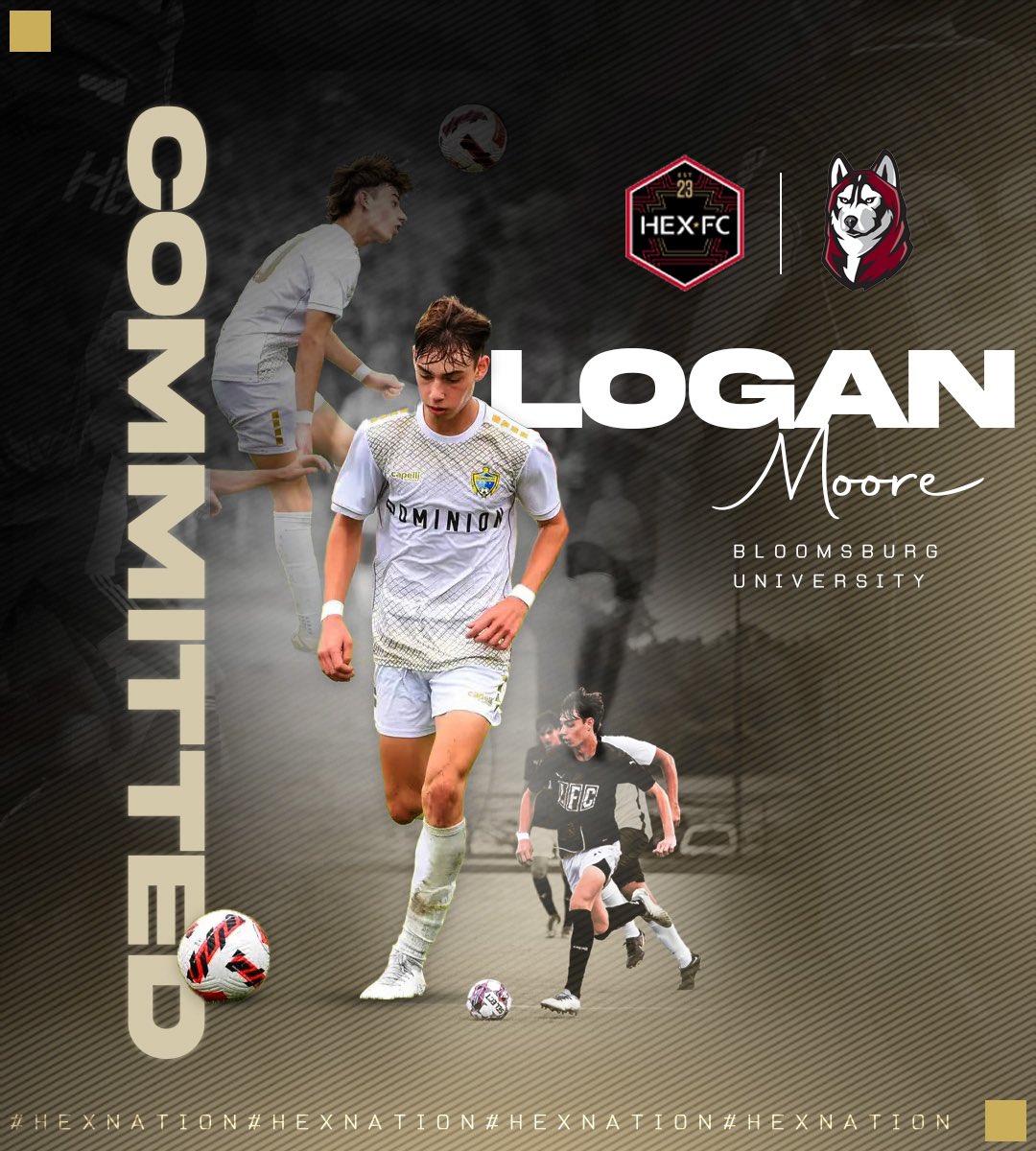 HEXFC23's tweet photo. A big congrats to HEX FC Logan Moore who has committed to continue his ⚽️ and academics at Bloomsburg University!

Well done, Logan! 🔴⚫️👏#HEXnation https://t.co/pgbf1A21Yb