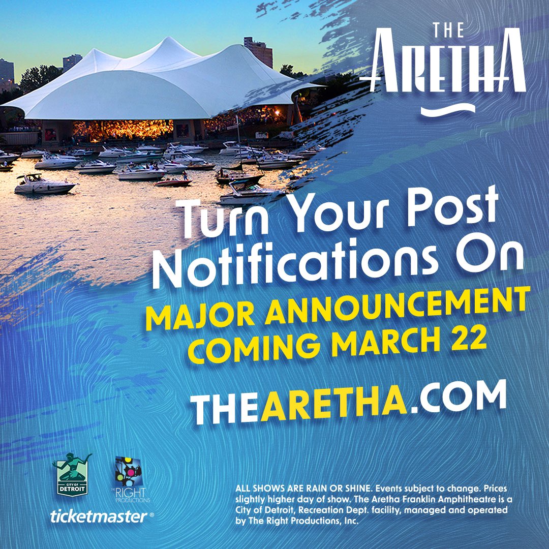 Summer at The Aretha is on the way and our box office officially opens for the season on Fri. 3/29 @ 10 A.M. Secure valid tickets and avoid ticketing fees by purchasing directly from our Box Office. See you soon for. another Summer at The Aretha!