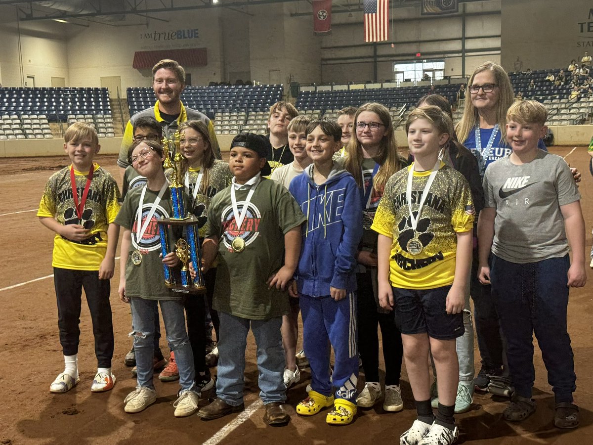 I am so proud of these archers.  The <a href="/ChristianaES1/">Christiana ES</a> Archery team came in First place at the TN State Archery Tournament!  We had 4 archers place and win Individual awards. Congrats to Norah, Maddie, Archie and Rhett!!!  <a href="/naspschools/">National Archery in the Schools Program</a> <a href="/NASPIBO3D/">NASP®/IBO 3D</a> <a href="/tnwildlife/">TWRA</a> <a href="/rucoschools/">Rutherford County Schools</a>