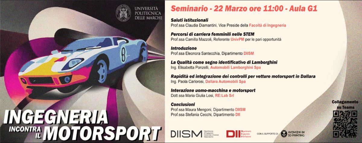Don't miss #Wi3DP Italy's full-speed-ahead online event on Friday 3/22, 11am CET at @UnivPoliMarche featuring women in the motorsport sector from Dallara Automobili spa, Automobili Lamborghini spa and RE:Lab Srl. Reserve your spot: buff.ly/4chBqE8