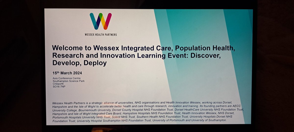 Christine McGrath π (she/her) (@whpchristinemcg) on Twitter photo System partners for research and innovation. Priorities and opportunities <a href="/NHSDorset/">NHS Dorset</a> <a href="/Wessexhp/">Wessex Health Partners</a> <a href="/HIWessex/">Health Innovation Wessex π</a> #discover #develop #deploy System partners for research and innovation. Priorities and opportunities <a href="/NHSDorset/">NHS Dorset</a> <a href="/Wessexhp/">Wessex Health Partners</a> <a href="/HIWessex/">Health Innovation Wessex π</a> #discover #develop #deploy
