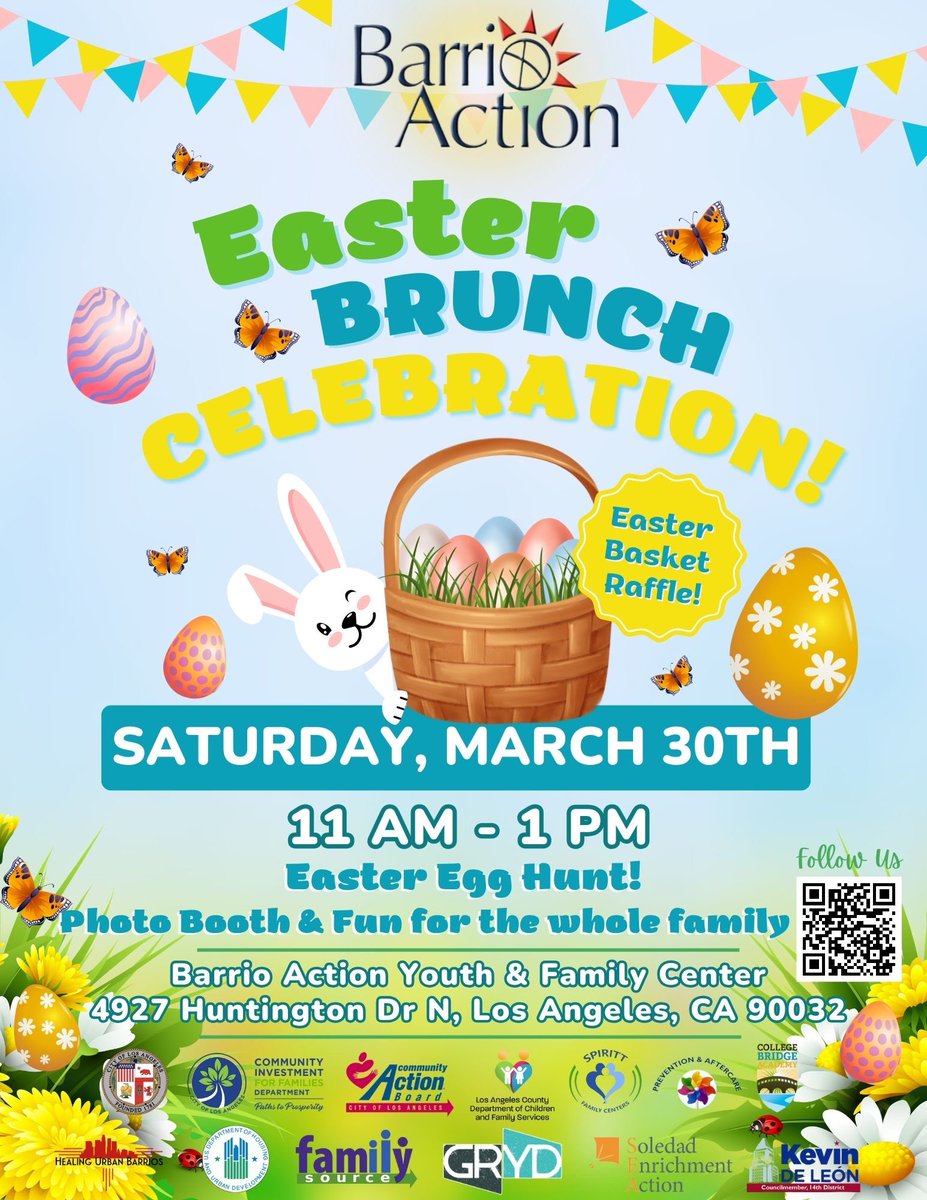 BarrioAction's tweet photo. 🌼🐣 Come celebrate the incoming of Spring with us with our free Easter Brunch Celebration! 

Games, raffles, &amp; breakfast all in one event! 🎊 https://t.co/epTtZOmOKt