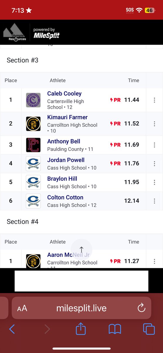 antbell_8's tweet photo. Had a strong meet yesterday!!PR’d again in both the 100m and 4x100m!! Getting closer to my goal! 🎯 @CoachDaniels06
@RecruitNE_GA
@WillMorrison18
@najehwilk
@CStory808
@baconnetworkllc
@CoachRaw_ @CoachJPressley https://t.co/mYPKYhPv7D