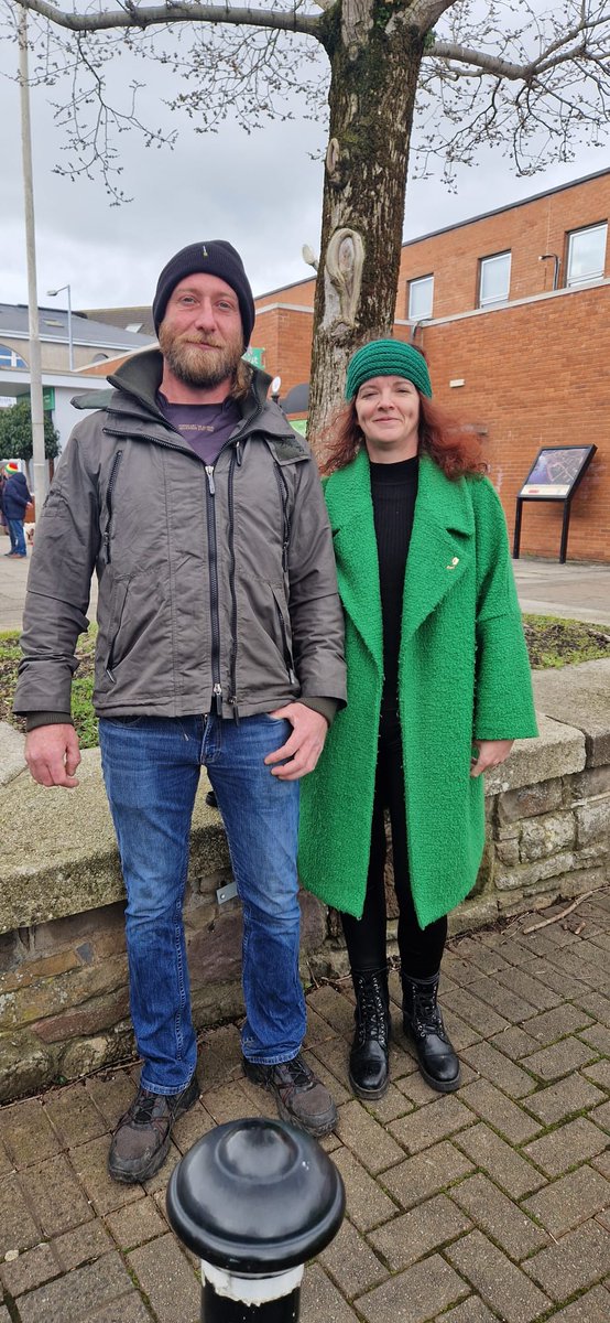 Dee Dempsey and friend out in support of Sean Meehan today.