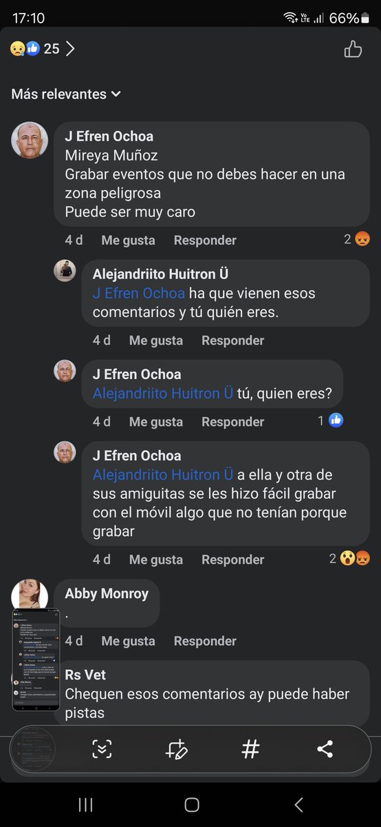 pallomm's tweet photo. Mireya Muñoz, hermana de Verónica Muñoz Huitrón, quien está desparecida desde el 9 de marzo pasado, publica la ficha de desparación en Facebook. Un tal "J Efren Ochoa" la amenaza en los comentarios. ¿Pueden ayudar a Mireya? @azucenau @BravoLucy @roberto_ruizg @AlessandraRdlv https://t.co/HcNC38ezTE