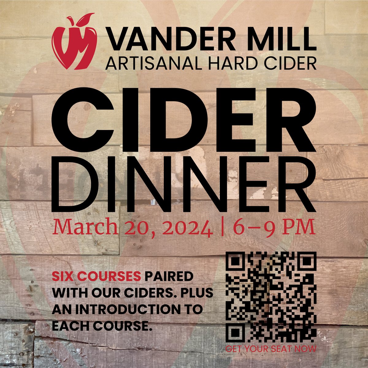 vandermill's tweet image. TIME&apos;S RUNNING OUT to get your seat at our upcoming cider pairing dinner. Inspired by the travels of John &quot;Appleseed&quot; Chapman, it&apos;ll be a unique experience. #CiderPairing #VanderMill #AHardCiderIsGoodToFind | vandermill.com/events