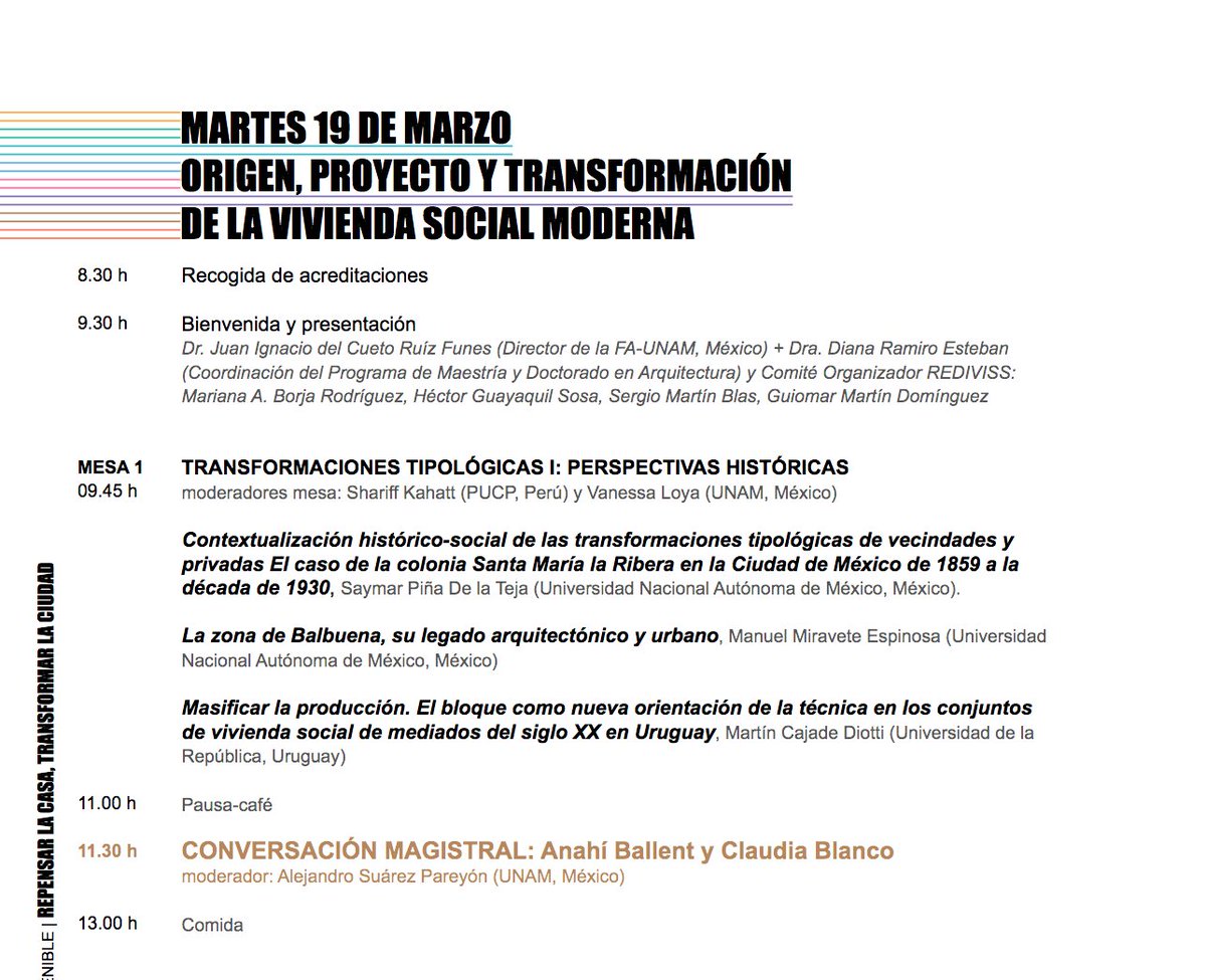 veta_arq's tweet photo. I CONGRESO IBEROAMERICANO DE VIVIENDA SOCIAL SOSTENIBLE

"Repensar la casa, transformar la ciudad" del 19 al 21 de marzo en la @faunam_mx . Vanessa Loya moderará la mesa 1 junto con Sharif S. Kahatt: "Transformaciones tipológicas I: perspectivas históricas" 19 de marzo, 9:45. https://t.co/T3J0X9pdOO