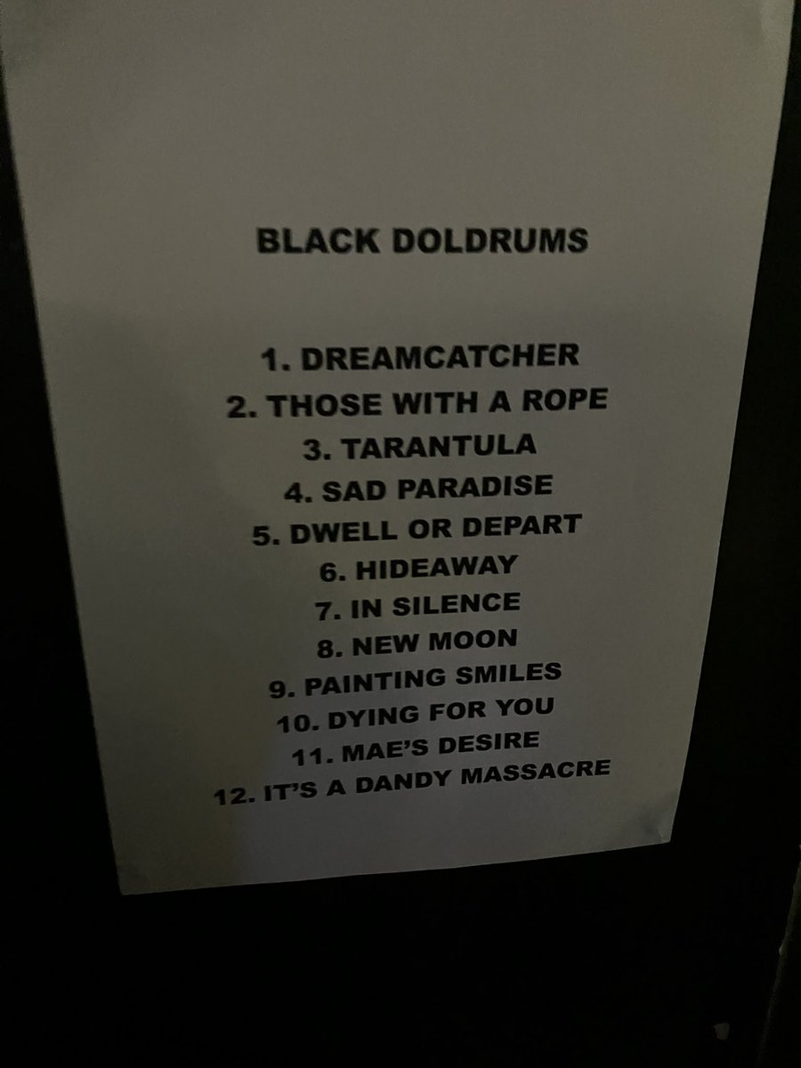 When you know you know …. 🖤 @BlackDoldrums just get better and better. Crowd tonight was enthralled. New tracks were epic 🔥⚡️👏👏👏👏
