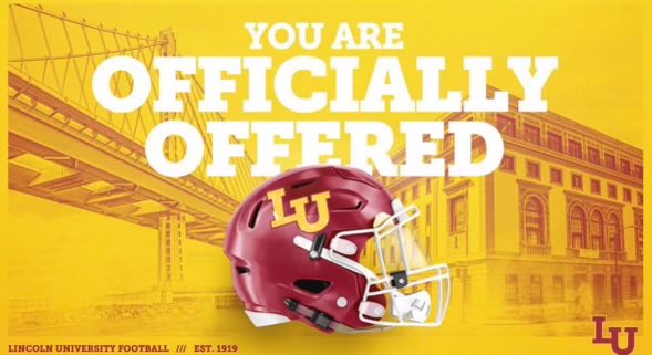 Beyond happy to have another opportunity to continue playing football at Lincoln university