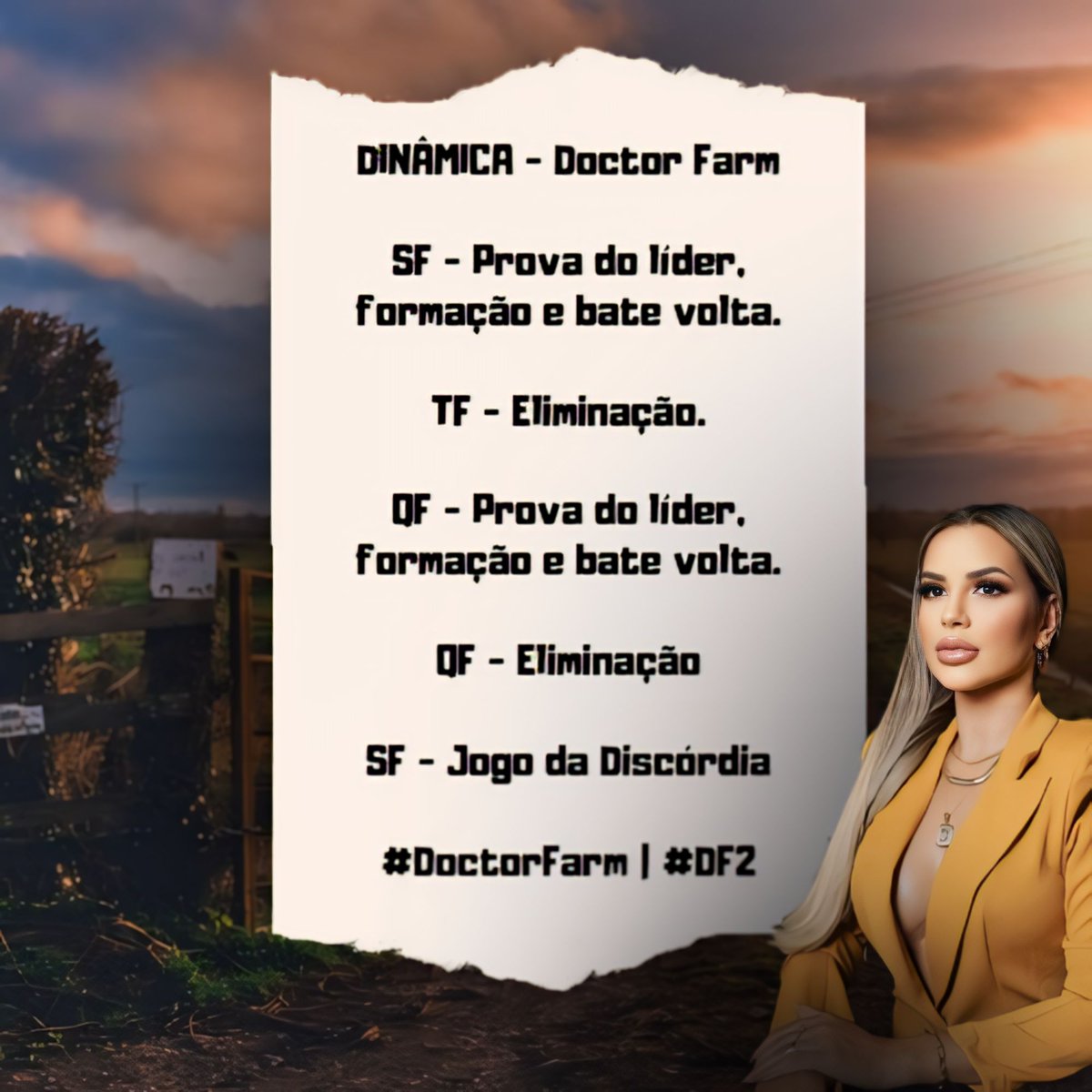 doctorsfarm's tweet photo. DINÂMICA - Doctor Farm.
#DoctorFarm | #DF2 https://t.co/UJH74KissW