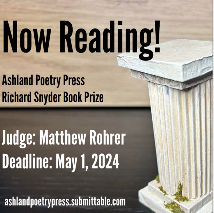 Wait, isn't something big supposed to happen on the Ides of March?  What was that?  I think it had to do with submitting your manuscript, didn't it?  Yeah, that sounds right.  
ashlandpoetrypress.submittable.com

#poetry #poetrycontests #poetrysubmissions #bookprizes #ashlandpoetrypress