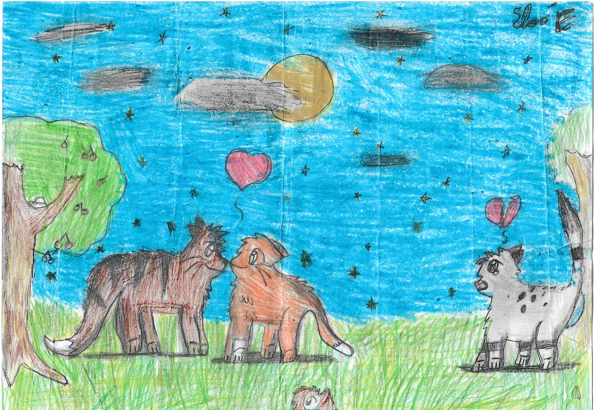 LEPER_KlNG's tweet photo. Im fucking crying my dad kept my old warrior cats art with him for 11 years and he just gave it back https://t.co/iSIcMIqvkM