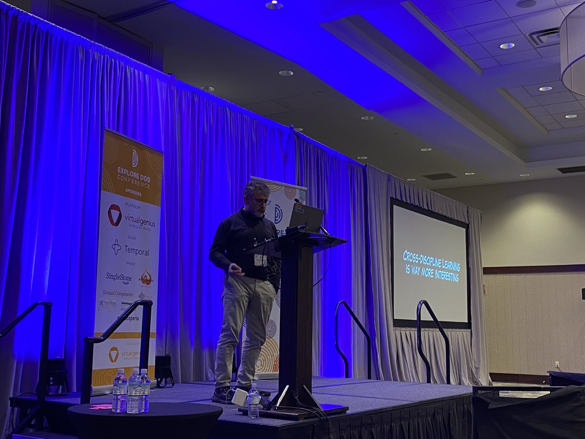 <a href="/ziobrando/">Alberto Brandolini</a> now delivering the closing keynote at <a href="/ExploreDDD/">Explore DDD Conference</a> 2024. And what a poignant reminder, again,  on cross-disciplinary learning, to wrap up a fantastic conference. Thanks <a href="/thepaulrayner/">Paul Rayner</a> and team for making it happen! ❤️