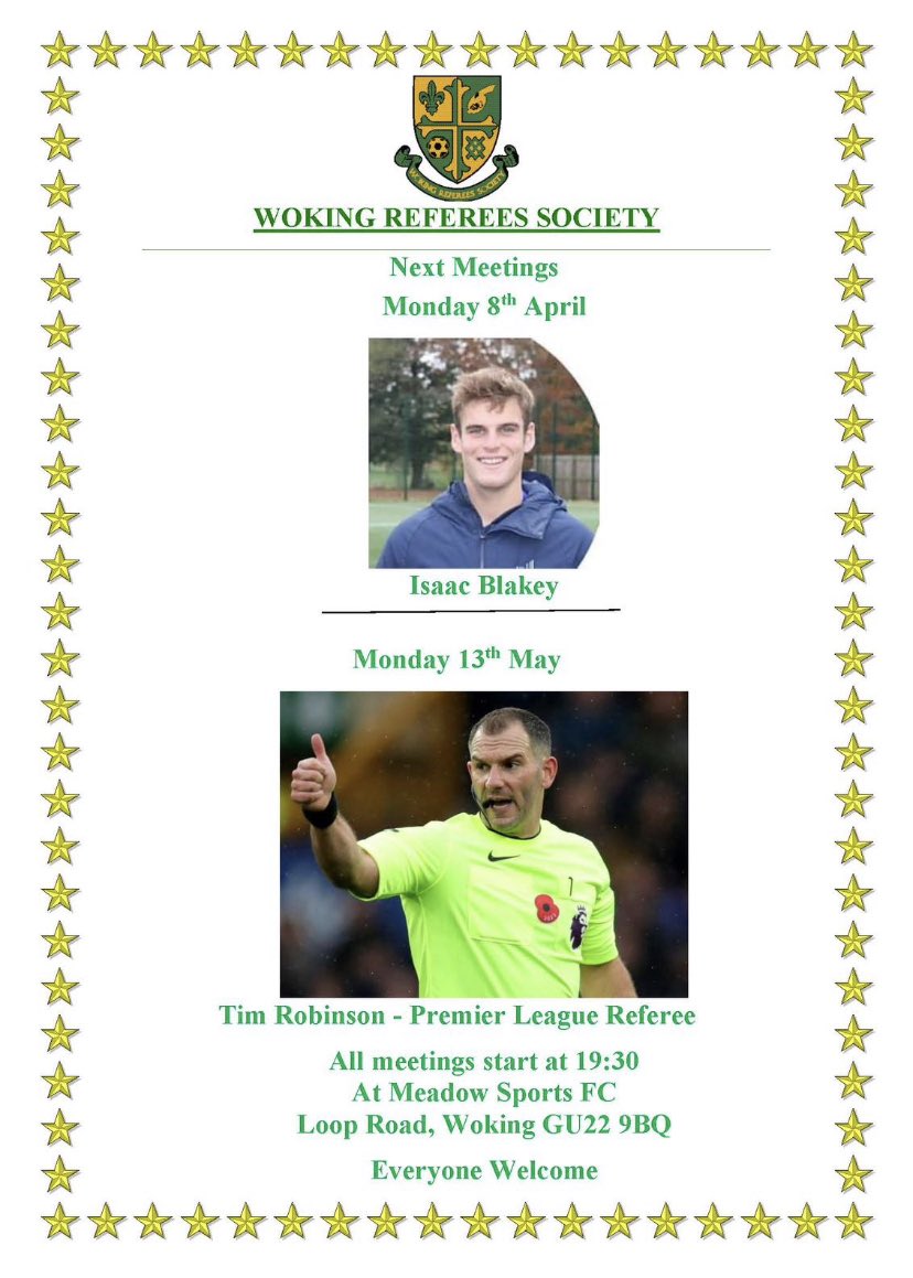 Woking Referees Society (@wokingreferees1) on Twitter photo 
