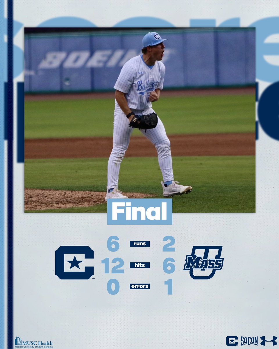 BALLGAME!!! The Citadel takes game one against UMass! #OurMightyDogs