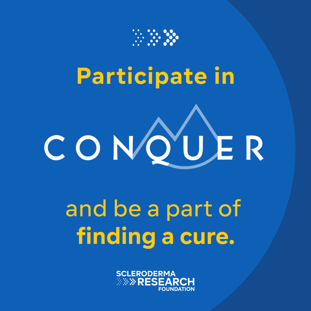 Research is at the center of all we do to find a cure for #scleroderma. This is why here at the SRF we launched CONQUER (COllaborative, National QUality and Efficacy Registry), a first-of-its-kind registry of #scleroderma patients. Learn more: bit.ly/3TDmzwu