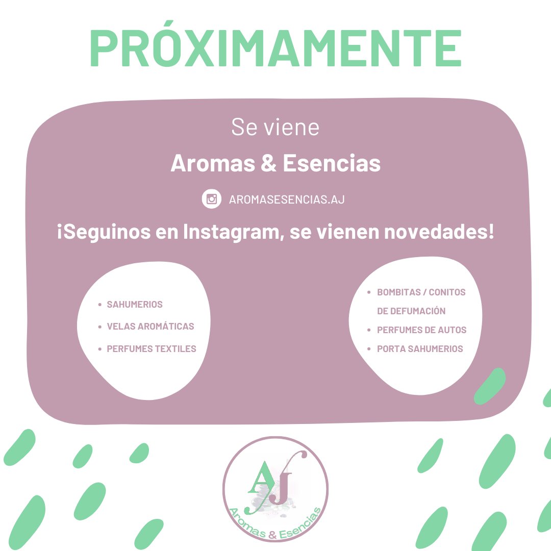 ElObservadorMM's tweet photo. #Próximamente 🫂

Se viene Aromas &amp; Esencias 🍃

Venta de: Sahumerios - Velas aromáticas - Perfumes textiles - Bombitas/Conitos de defumación - Perfumes de autos - Porta Sahumerios 🙌🏽

🌐 Instagram 👇🏽
 https://t.co/h1xw902vVm https://t.co/JbdPQsJJ1j