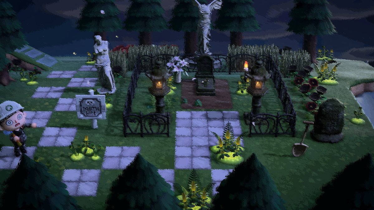 tanakaarts's tweet photo. Spooky graveyard!! I'm still working on it :) #AnimalCrossing #ACNH #NintendoSwitch https://t.co/p4EcAQEECE