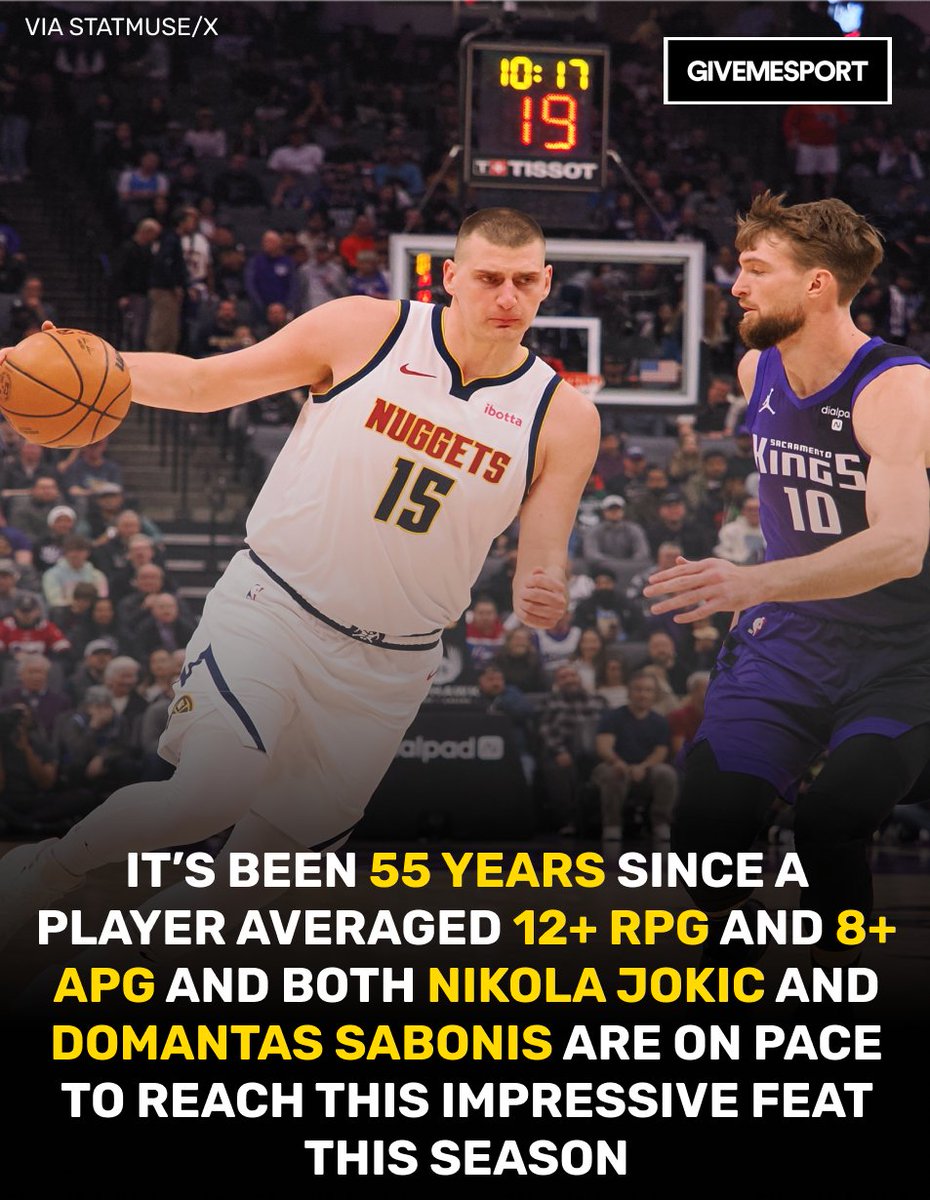 Nikola Jokic and Domantas Sabonis are both on pace to accomplish something no other player has accomplished over the last 55 years 🤯