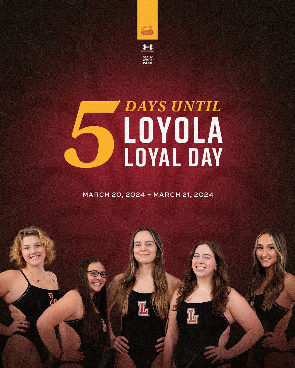 Loyola Loyal Day is getting close! All proceeds donated to Men’s and Women’s Swimming directly benefit our program.

Check out the link in our bio to Back the Pack!