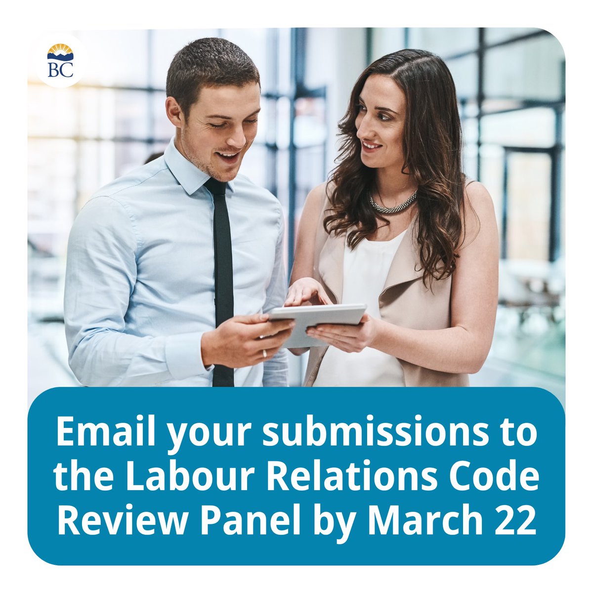 HarryBainsSN's tweet photo. Email your ideas to lrcreview@gov.bc.ca to help the #LabourRelationsCode Review Panel recommend changes to #BC’s labour laws. The deadline is extended to March 22. Learn more: https://t.co/CRCNwvtysY https://t.co/GQYp5qxu0W