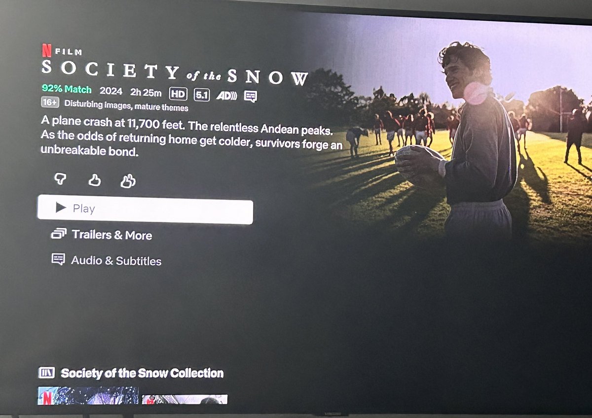 Csmpang8888's tweet photo. #hometheatre #SocietyOfTheSnow wow https://t.co/29ECriYT23