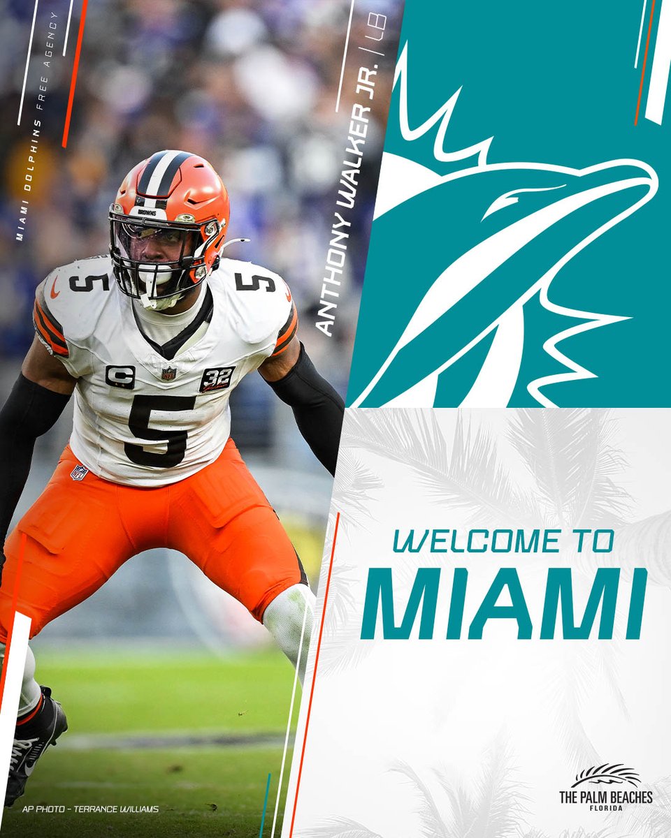 We have signed LB Anthony Walker Jr.

Welcome home, <a href="/__AWalkJr/">Anthony Walker Jr.</a> 🌴