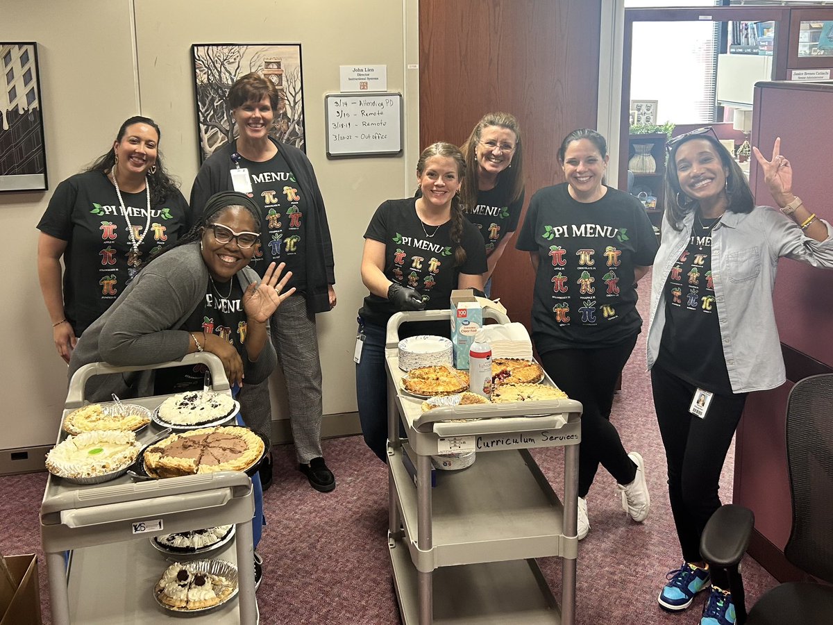 I hope you had some pie yesterday for Pi Day. We sure had a lot of fun delivering it. I love this team. @K5MathOCPS @DaveGorham_OCPS @lwilcox_ocps