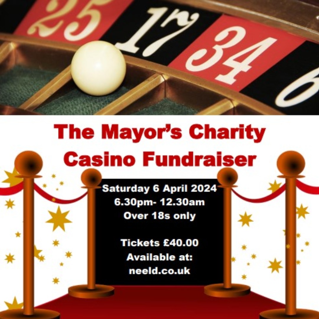 Make sure you've got your tickets for the Mayor's Charity Casino Night on Saturday 6 April. There will be games, prizes, food & drink and live music, what else do we need to have the best night?! Age 18+ @doorwayproject For full info & tickets: bit.ly/MCN24