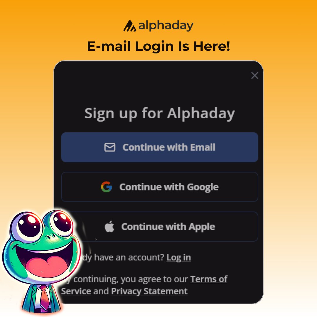 AlphadayHQ's tweet photo. "I'm all for using my email to sign up for things. Wallet sign-ins? No thanks, too much hassle. 🙅‍♂️"

Say no more! 🙌 Dive into a seamless experience with email logins. Now your custom dashboards & widgets are just an email away from being saved. 
Hello Simplicity! ✉️🎈