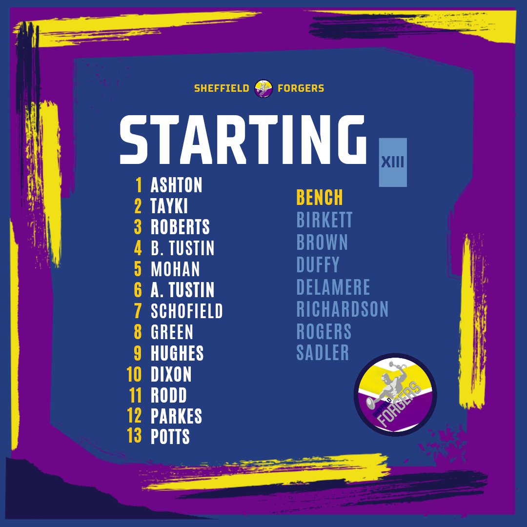 It isssss time!!!!

Your Forgers team to face @sheffieldhawksarlfc at Olympic Legacy Park this Sunday.

We. Cannot. Wait.

Let's goooo 🟣🟡