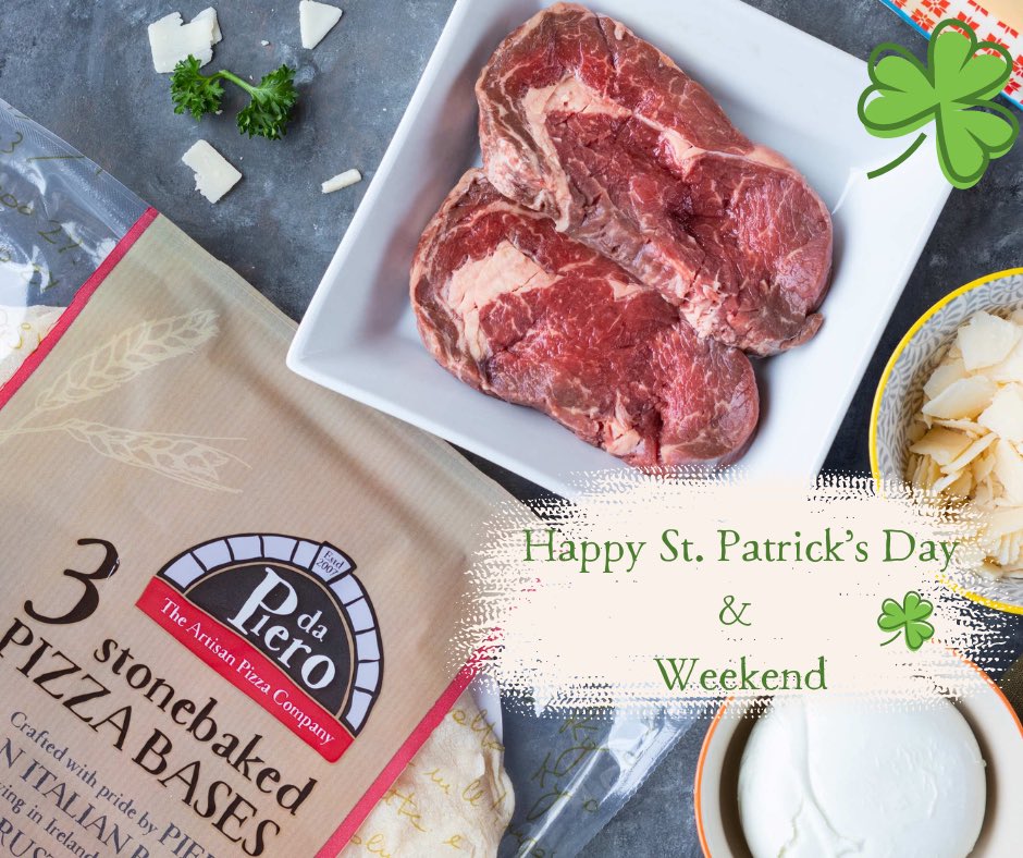 With #SixNations rugby, St. Patrick’s Day, and a bank holiday Monday lined up, all you need now are our delicious pizza bases to make it extra tasty!🏉☘️

We’ve got you covered! 

Try our delicious Ribeye Steak and Garlic Butter #pizza recipe here: pizzadapiero.ie/recipes/2020/7…