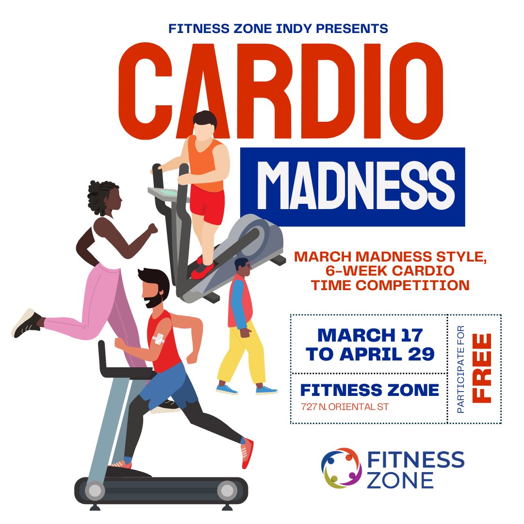 Don't miss out! Sign up by Sunday, March 17 at 6 p.m. to participate in our annual Cardio Madness Challenge! It's a 6-week challenge and all cardio minutes must be logged at the Fitness Zone. Sign up at the Fitness Desk! 

#cardiochallenge #cardiomadness #youbelonghere