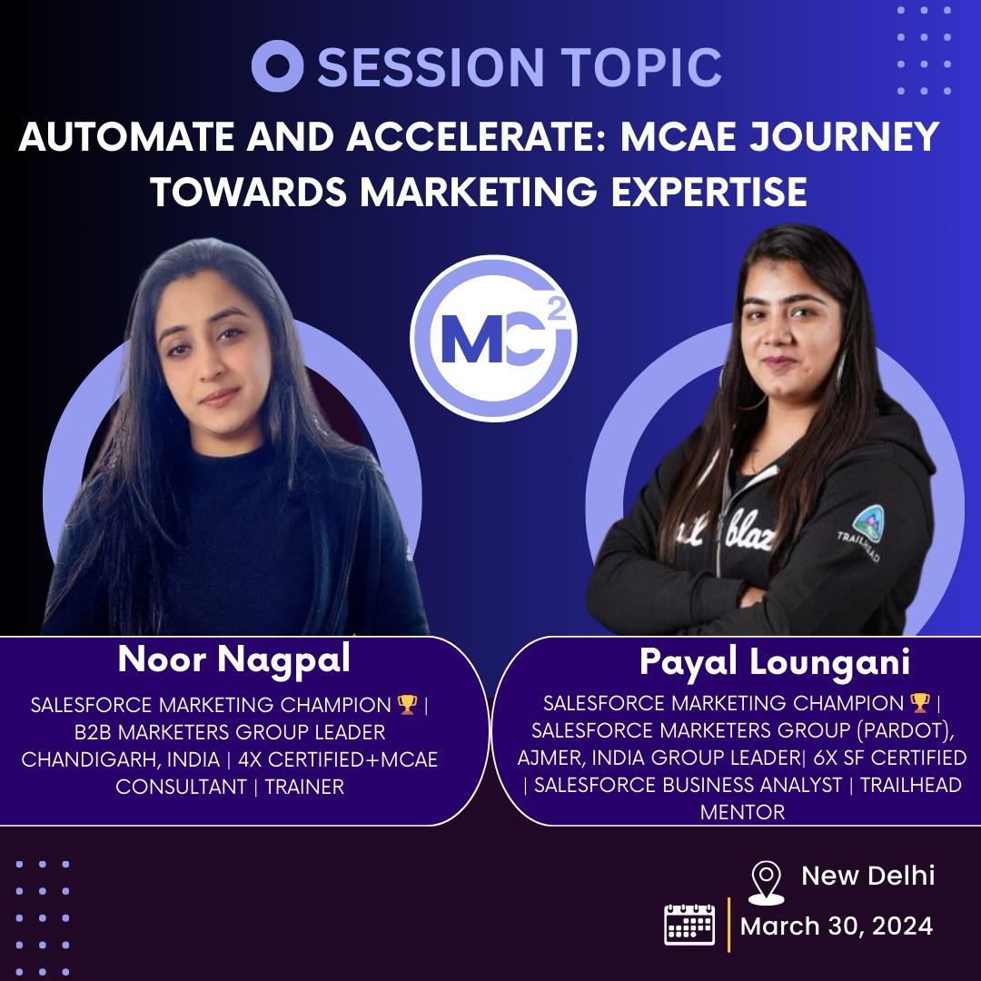 MC² (@mc2_event) on Twitter photo Join our Speakers, Payal and Noor as they dive into MCAE journey towards Marketing Expertise
Not yet registered bit.ly/3ULoTm9
March 30, 2024, 9:00 AM (IST), Radisson Blu, Delhi
<a href="/SenpaiTech/">TechSenpai</a> <a href="/ValueHub_/">Valuehub</a> <a href="/360degreecloud/">360 Degree Cloud</a> <a href="/HztlDigital/">Horizontal Digital</a>
#MarketingChampion #MomentMarketer Join our Speakers, Payal and Noor as they dive into MCAE journey towards Marketing Expertise
Not yet registered bit.ly/3ULoTm9
March 30, 2024, 9:00 AM (IST), Radisson Blu, Delhi
<a href="/SenpaiTech/">TechSenpai</a> <a href="/ValueHub_/">Valuehub</a> <a href="/360degreecloud/">360 Degree Cloud</a> <a href="/HztlDigital/">Horizontal Digital</a>
#MarketingChampion #MomentMarketer