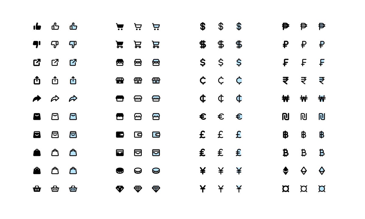 Latest additions to the icon set I'm building.

Mostly shopping  icons, but a little social icons too.