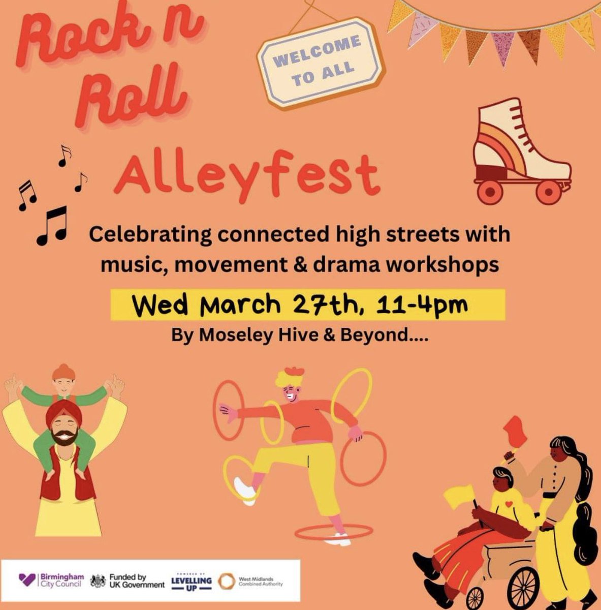 📅 Save the date! 😃 Our cozy high street alley got a fresh tarmac makeover and we're ready to celebrate with some playful fun! 🎉 Join us for dancing, roller skating, and paved parading through @MoseleyHive and into @MoseleyParkPool . ☀️#CommunityCelebration #MoseleyMagic