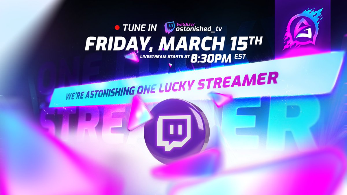 Tonight! We go live at 8:30pm est and at 9pm est we raid and astonish a small streamer that has been working hard and provides quite the entertaining experience for their viewers! See y'all soon! #astonished