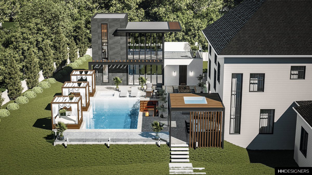 hhdesigners's tweet photo. Oasis Backyard Masterplanned and Designed by HHDESIGNERS:
▪️ Pool House
▪️ Sauna
▪️ Guest Rooms
▪️ Pool
▪️ Jacuzzi
▪️ Basketball Courts

__________________
Request a Consultation:
We'd be honored to design a space that inspires, delights, and leaves an indelible impression on all who walk through your doors.

👉 https://t.co/Qft9CKeSxG 

#oasis #backyard #masterplanned #designed #poolhouse #sauna #guestrooms #pool #jacuzzi #basketballcourts