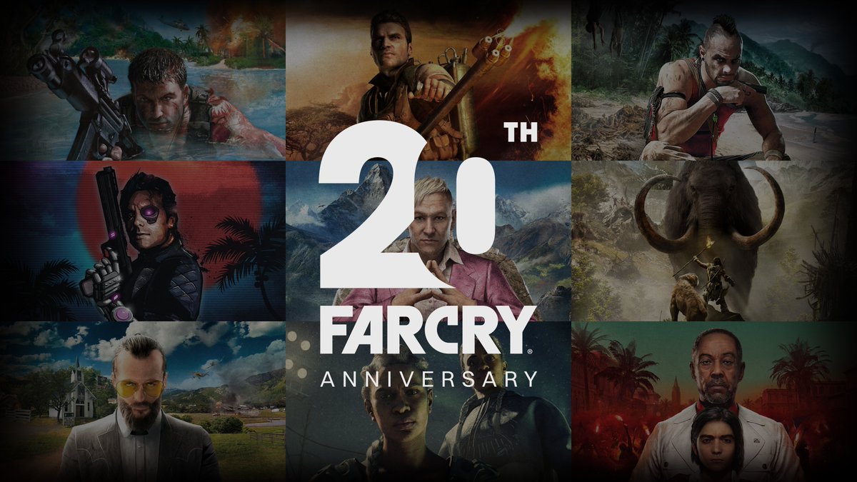 🎉 Here’s to two decades of unforgettable adventures! Celebrate #FarCry20 with this special anniversary wallpaper! Download it for your computer or phone 🖥️📱 What’s your favourite Far Cry game?