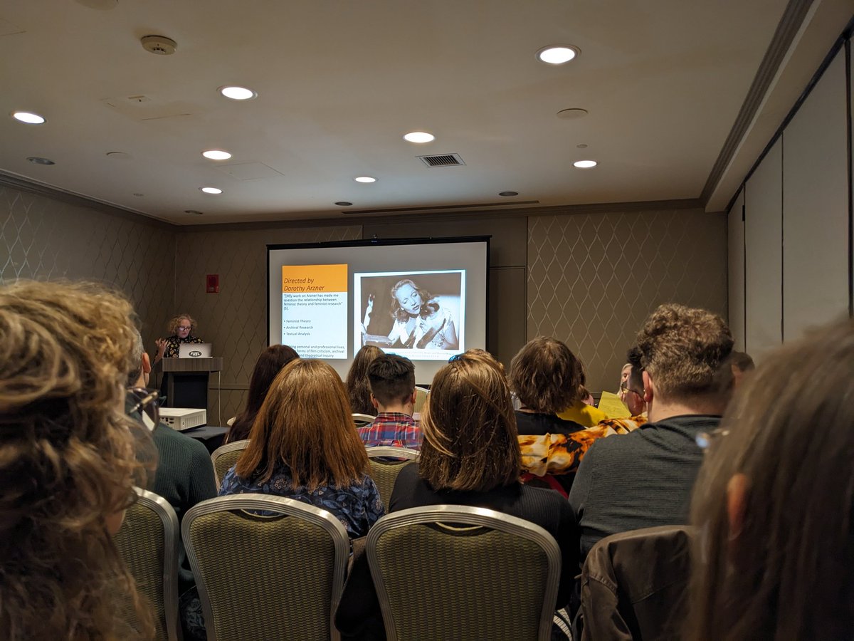 Packed room for 'Woman at the Keyhole' -- celebrating the brilliant feminist work of Judith Mayne 🤩🗝️ #SCMS2024