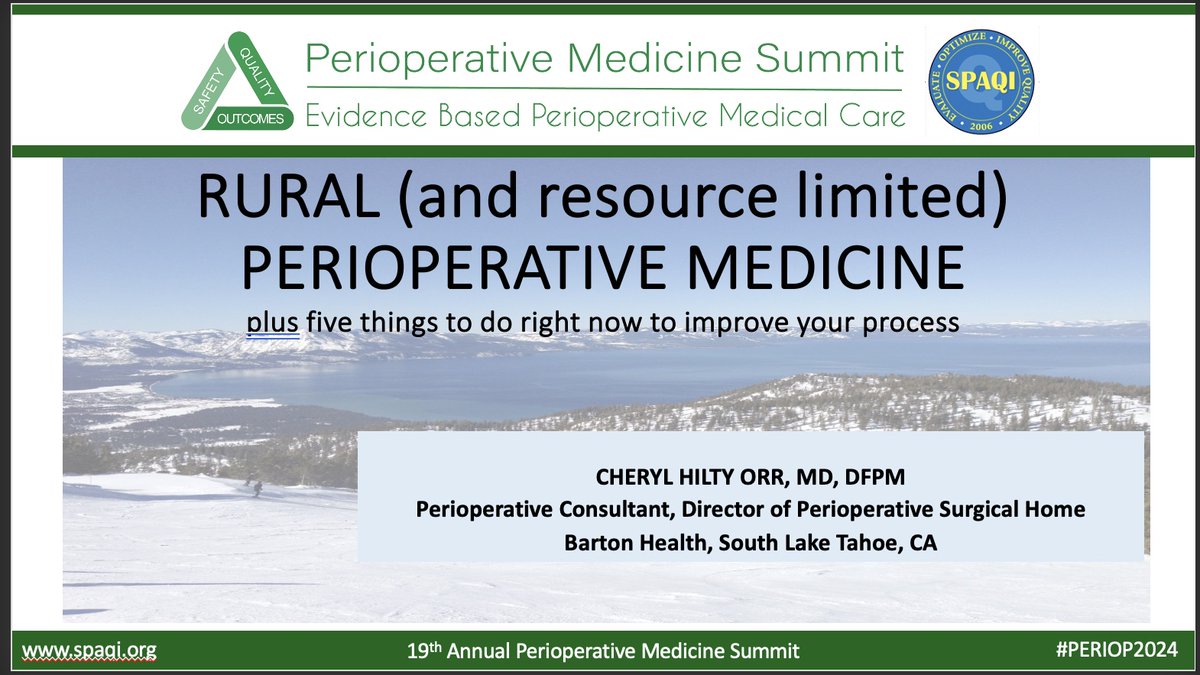 You do not need to be at a large or academic center to have an effective #PerioperativeMedicine process. Come to <a href="/SPAQIedu/">SPAQI</a> Rural Perioperative Medicine breakout session at 4:05pm and I will spill some secrets of how we improved our outcomes without a clinic.  <a href="/SPAQIedu/">SPAQI</a>  #ruralmed