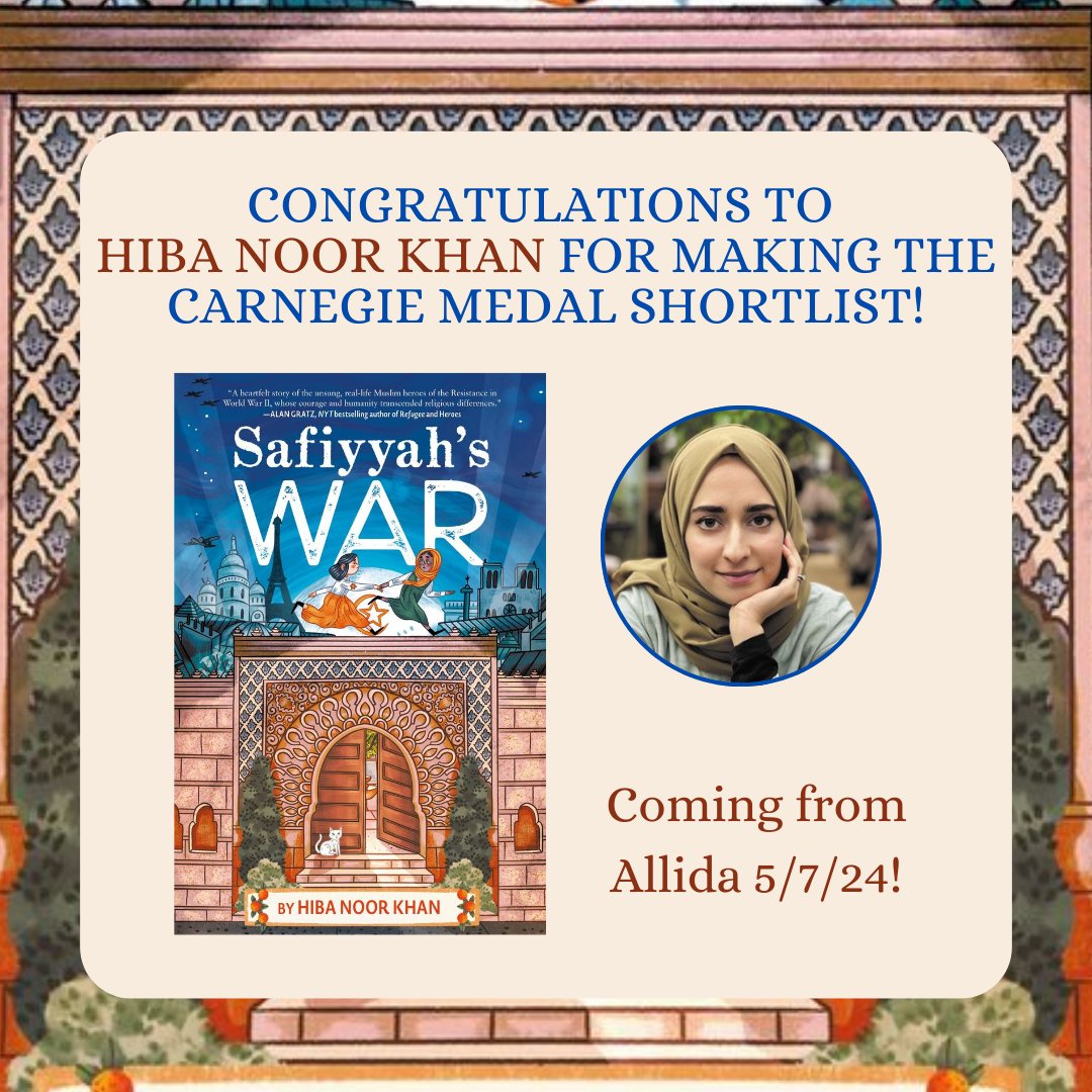 The UK’s YOTO Carnegie Medal for Writing shortlist has been announced, and SAFIYYAH'S WAR is on it! Please join us in a massive round of applause for Hiba Noor Khan!