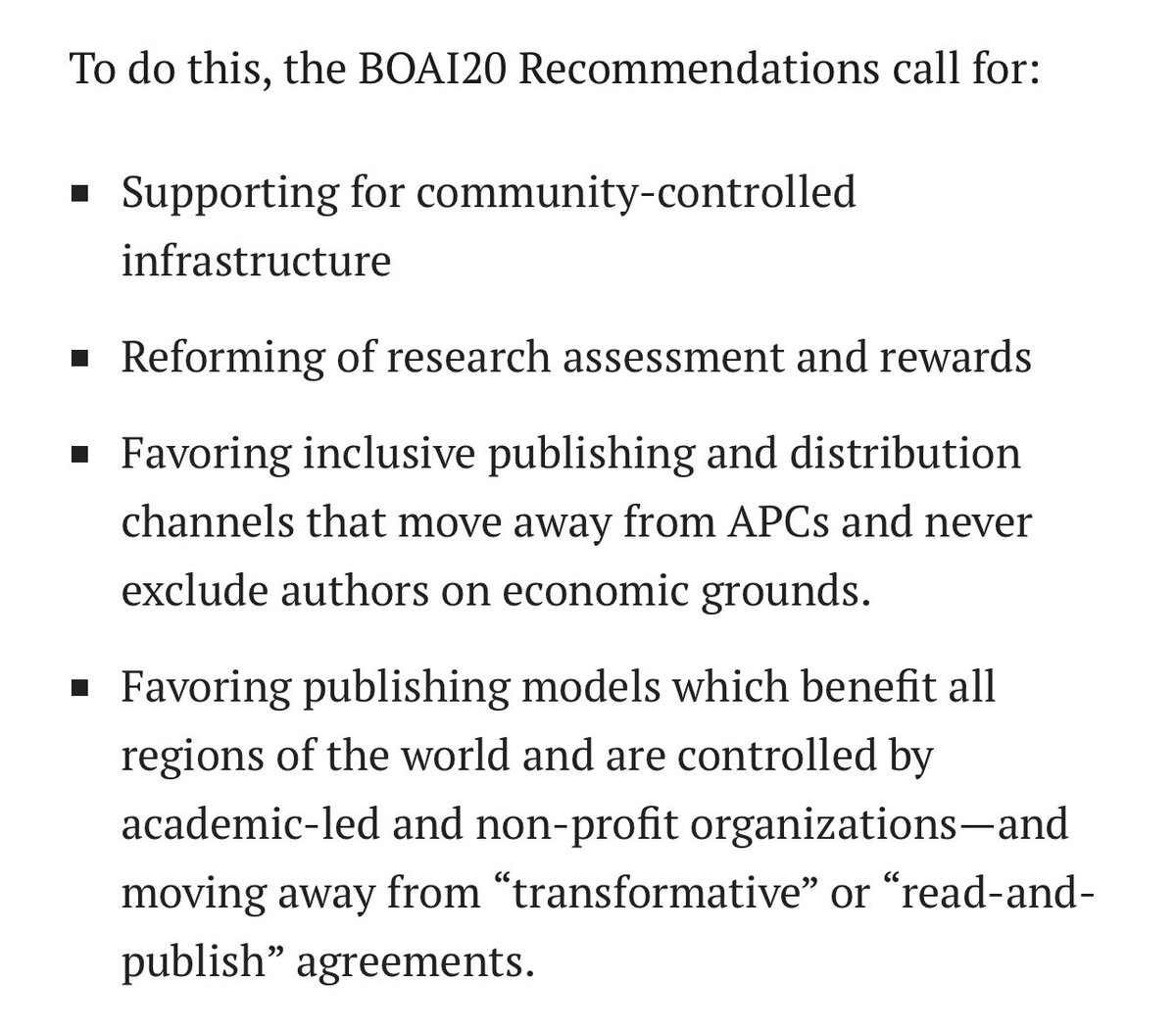 Important recommendations to better foster #openaccess