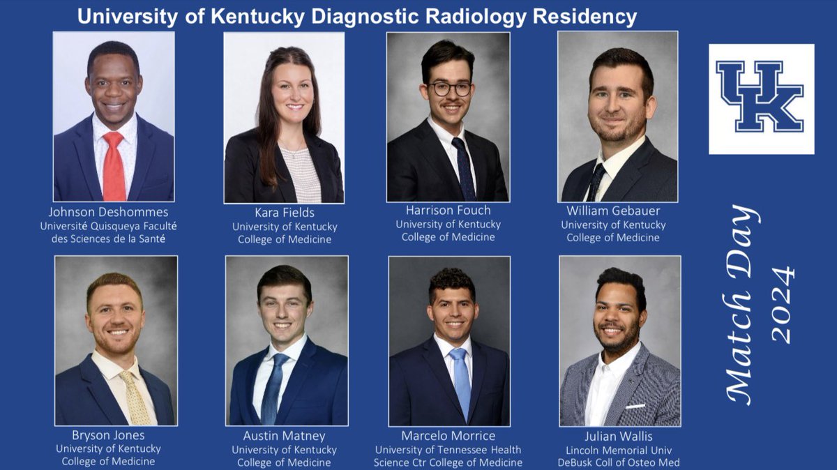 Excited to welcome these 8 wonderful humans to our UK rad family! @UKyRadiology #match2024 #radres #futureradres