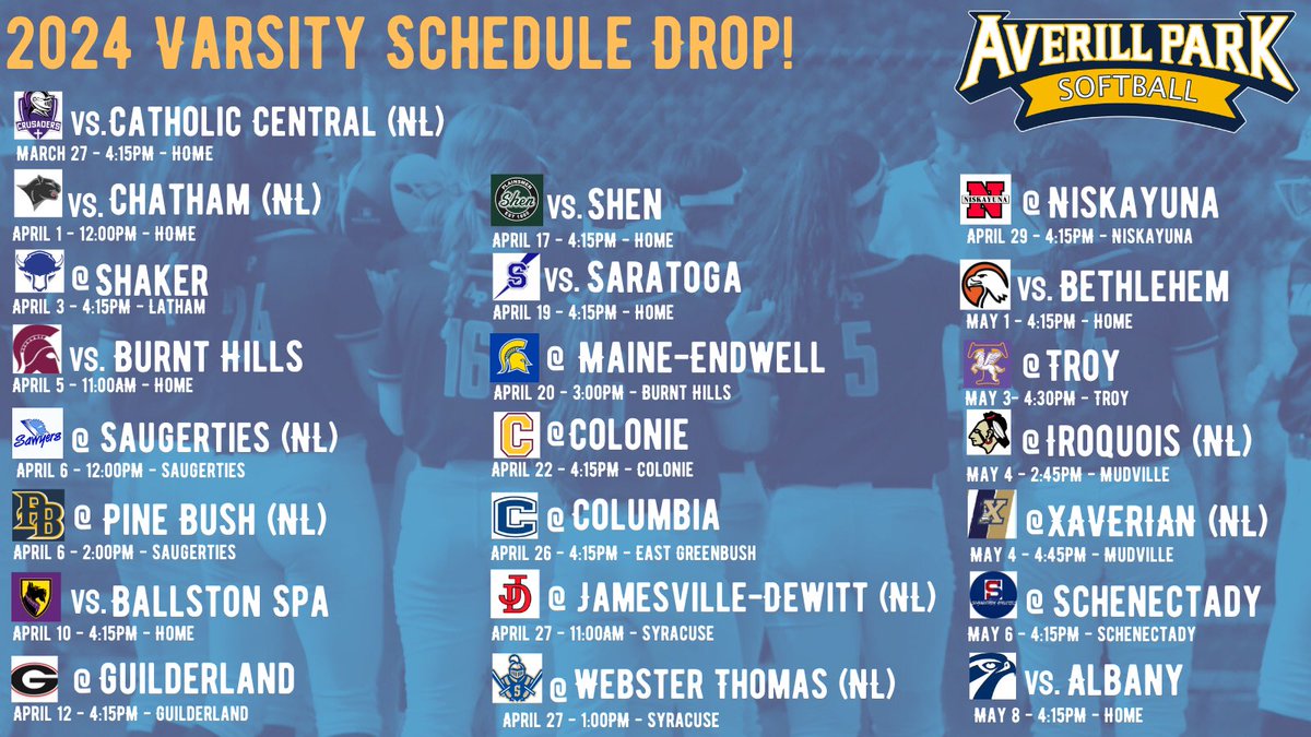 🔥🥎 Varsity Schedule Release!🥎🔥