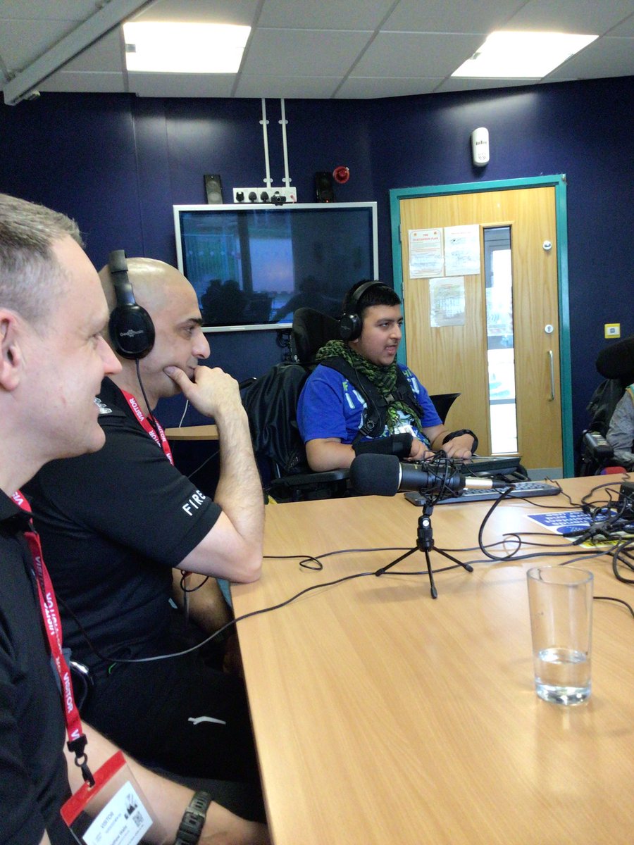 Fairfieldstweet's tweet photo. We had Asif and Matthew in the Podcast studio today representing @WYFRS for our careers special episode.The students had some ‘burning’ questions to ask!They really were on ‘fire’ 😀.Matthew even took some time out to read a story to Amy. Love the interaction! @NationalCareers https://t.co/br5cJbmALD