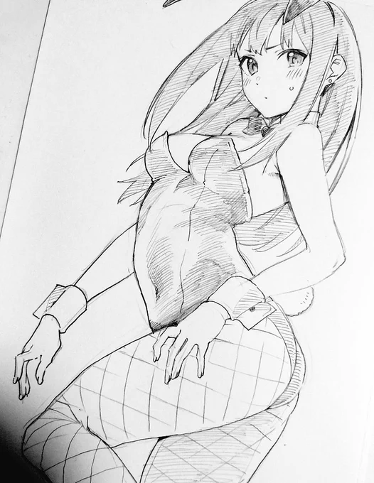 絶対色紙描いた方がいいよな～って言いながらバニーのしぶりんを描きました。

だって………………… 